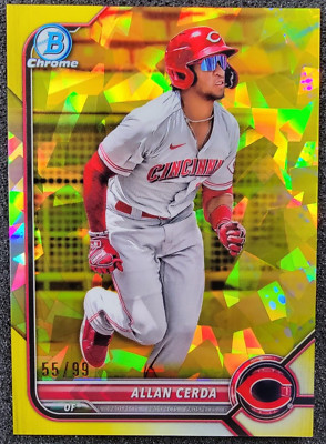 2022 Bowman Draft Sapphire /99 Allan Cerda Yellow Refractor #BDC-22 Reds