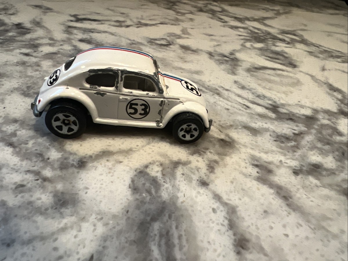 1988 RARE Hot Wheels VW Volkswagen Beetle WHITE HERBIE 53 Love Bug