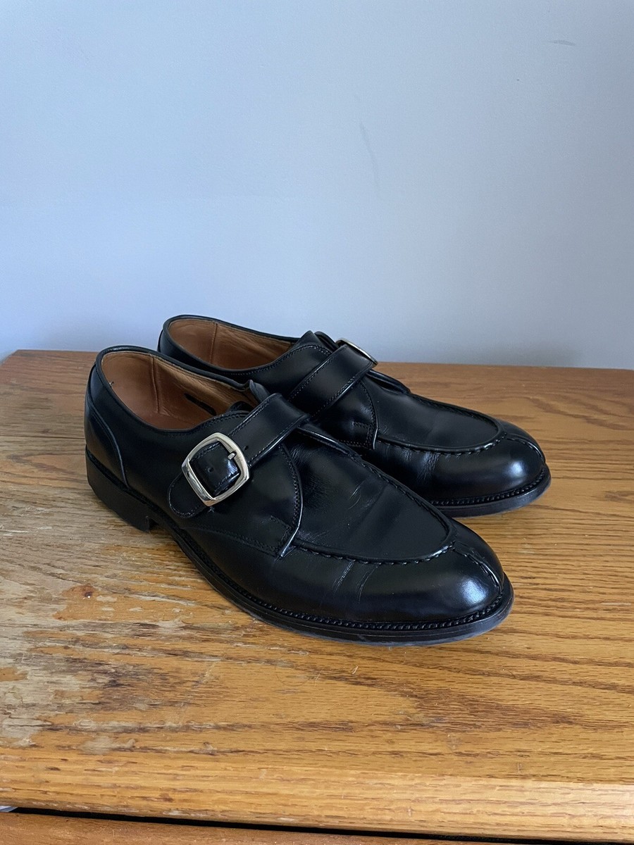 Allen Edmonds Mens Cornell Monk Strap Dress Shoes Black Leather 