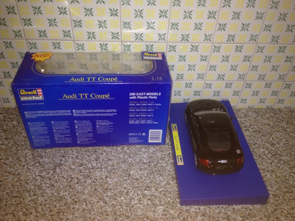 BOX AUDI TT COUPE' REVELL METAL SCALA 1_18 NEW NUOVA AUTO CAR ART.08953 BLACK - Immagine 4 di 4