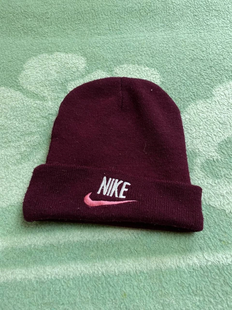 Nike Vintage Beanie Hat One Size Embroidered Swoosh Fleece Running
