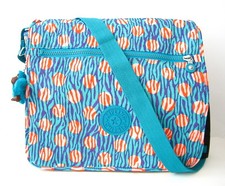 Borsa a tracolla Kipling Madhouse nuova con etichetta con stampa a pois scimmia pelosa blu