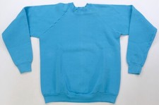 Rare VTG FRUIT OF THE LOOM Blank Plain Pullover Crewneck Sweatshirt 90s Blue XL