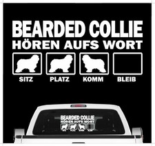 Bearded Collie Beardie Hört aufs Wort Hunde Auto Aufkleber Autoaufkleber Hund Fo