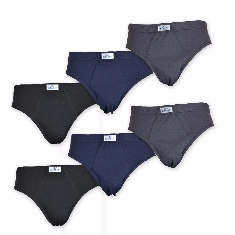 6 slip classici uomo in cotone 100% colori assortiti