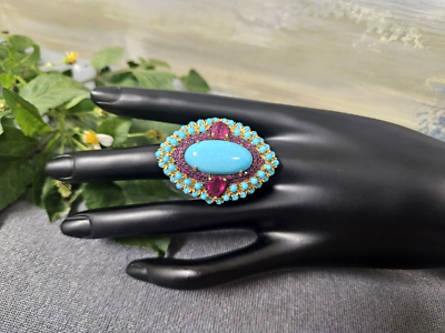 Rarities Carol Brodie Gold Vermeil Turquoise Magenta White Zircon