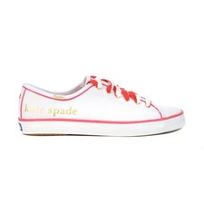 Zapatillas blancas Keds x Kate Spade New York Kickstart con logotipo de lámina WF66096