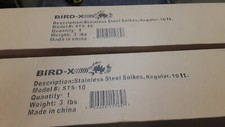 Qty 2 Stainless Steel Bird Spikes,No STS-10 Bird-X - LOT OF 2 - 20 feet