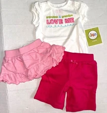 CIRCO 3 piece set white/pink/ love me motif size NEWBORN