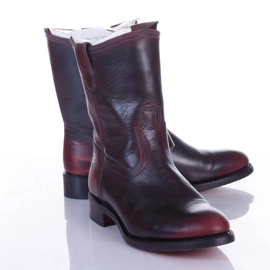 Frye Jet Roper Plum Innen und Au en Leder Stiefel 76587 B Ware