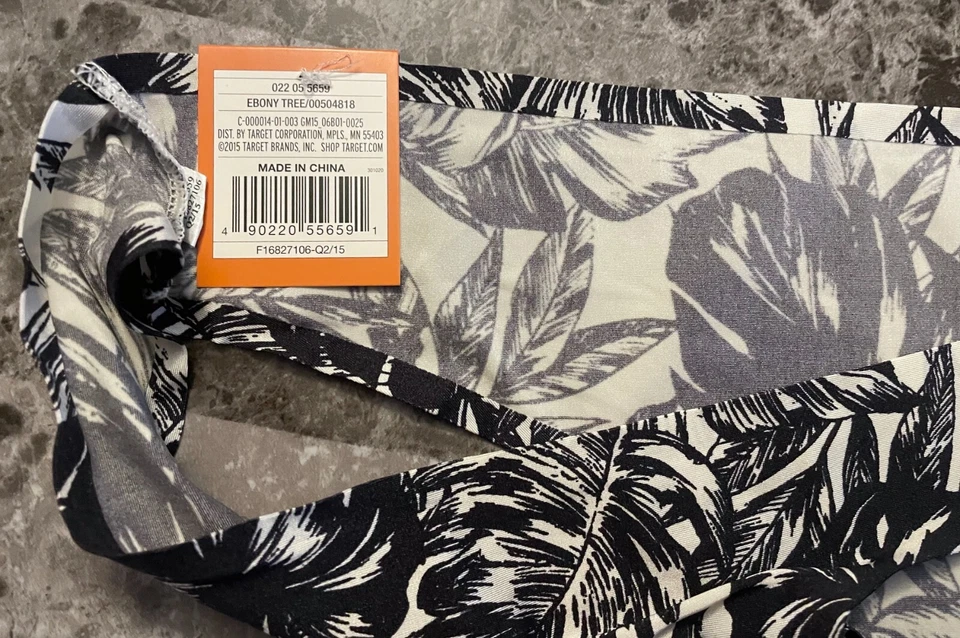 GILLIGAN & O'MALLEY XL NEGRO BLANCO PALMA HELECHO ADHERIDO NO SHOW RARO TANGA BRAGAS Foto 4 de 4