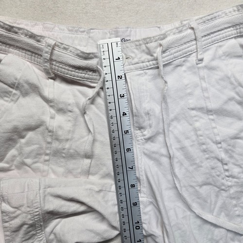 GAP Solid White Linen Pull-on Shorts Draw String Adult Women's Ladies S Small - Picture 6 of 7