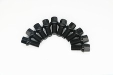 10pc Black Lug Bolts 14x1.5 45mm Shank Ball Radius Seat