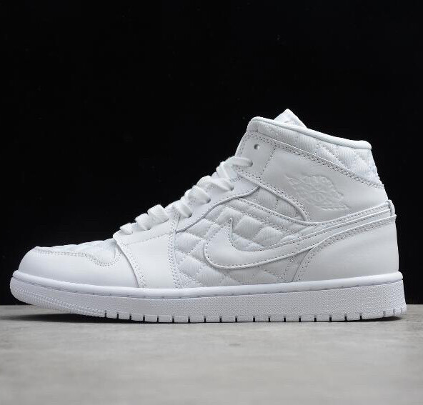 Nike Air Jordan Mid Quilted Triple White Women's Size