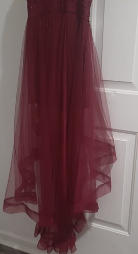Elegant Speechless Burgundy Girls One Piece Romper Lace Dress/Silver Sequin 5 - Picture 8 of 11