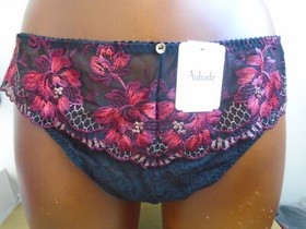 Aubade Thong String XL Melodie D'Ete Black Cherry IC26 FR 5 EU 44 New
