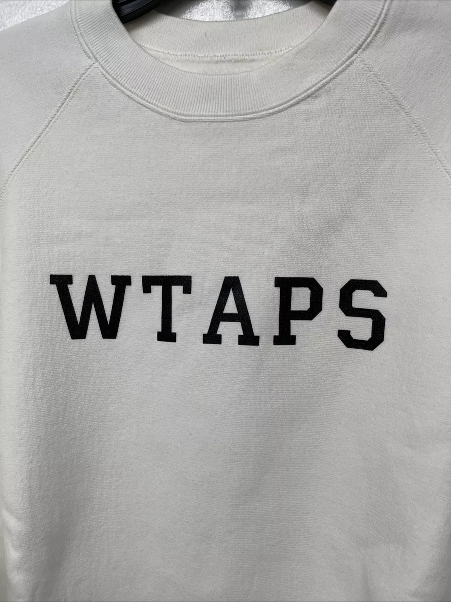 WTAPS Crewneck Design Collage Sweatshirt Logo-Print Cotton White