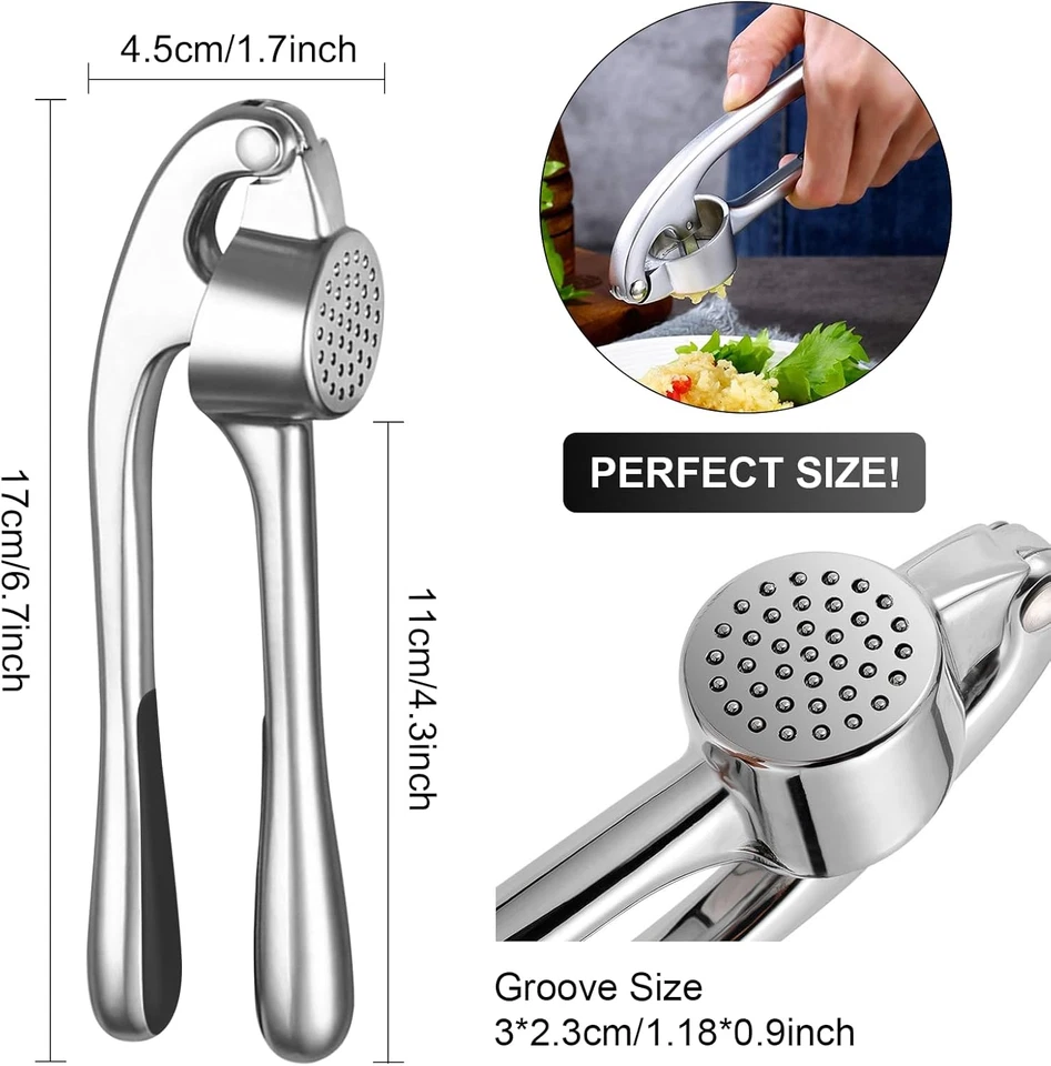 Spremiaglio Lavabile in Lavastoviglie, Garlic Press Con Manico Facile Da Spremer - Immagine 2 di 4