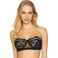 Else Women's Petunia Underwire Strapless Bra, Black, 32C