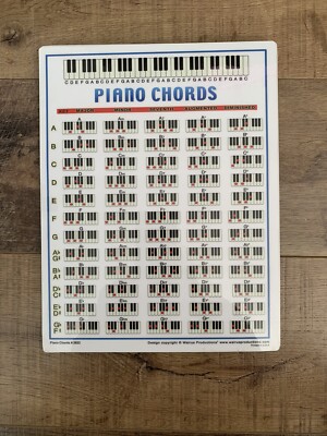 Lot Of 17, Walrus Productions,2523,  8.5''x11'' Laminated Piano Chord Chart Cards