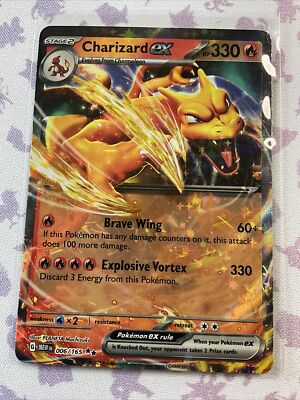 Pokémon TCG Charizard ex Scarlet & Violet-151 006/165 Holo Double