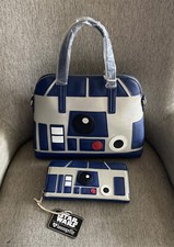 Image of Loungefly Star Wars R2-D2 R2D2 Saffiano Faux Leather Bag Purse Satchel & Wallet