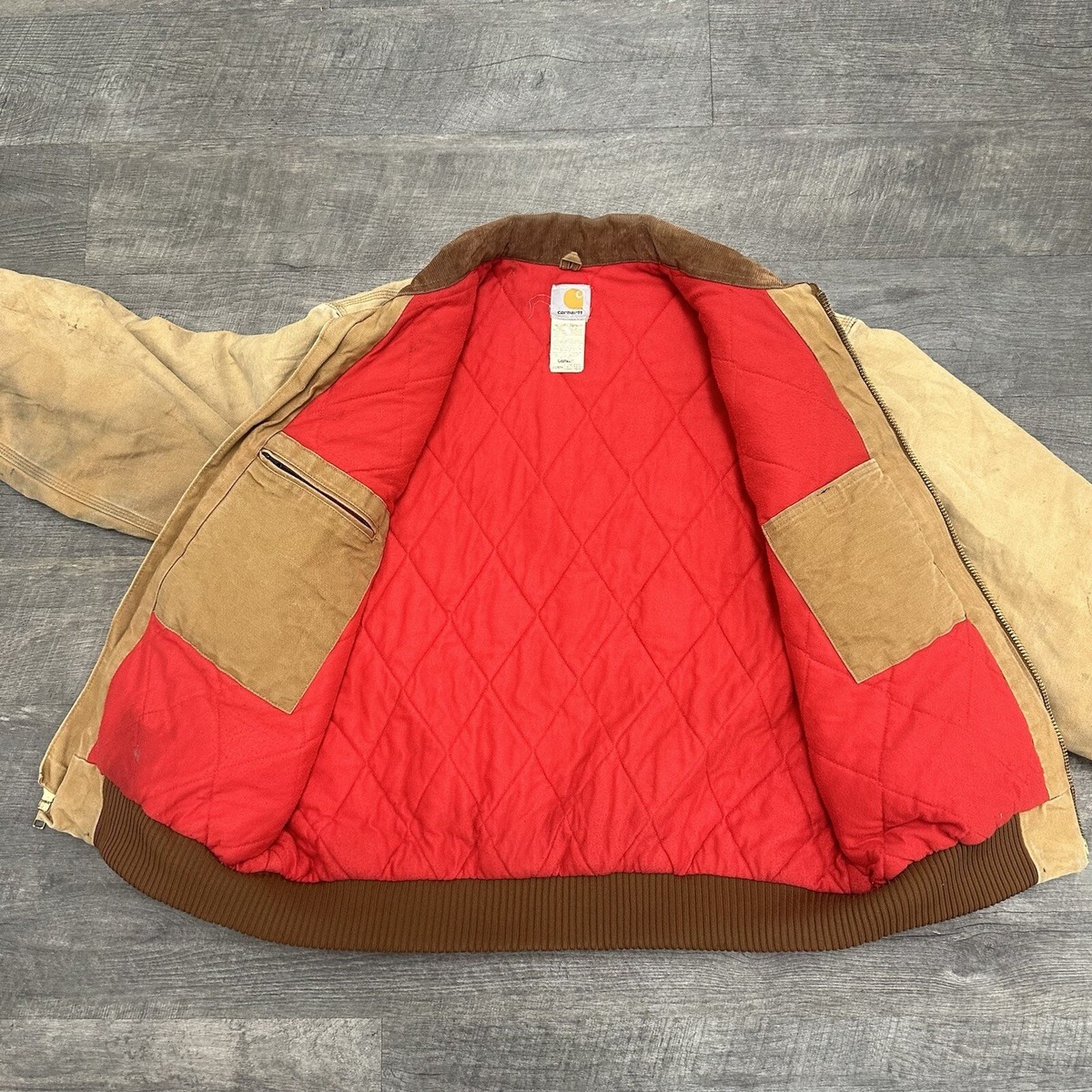 Vintage Carhartt SANTA FE Jacket Mens XL Duck Quilt Lined J13 BRN