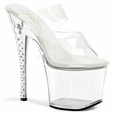Pleaser DIAMOND-702 Women's Clear Platform Rhinestones Embed High Heels