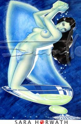 La fee absinth 045_ Kunstdruck art von SARA HORWATH *certifiziert, signiert 