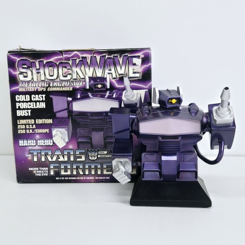 Transformers Hard Hero Shockwave, Cold Cast Porcelain Bust, Over 6" Long, 2003