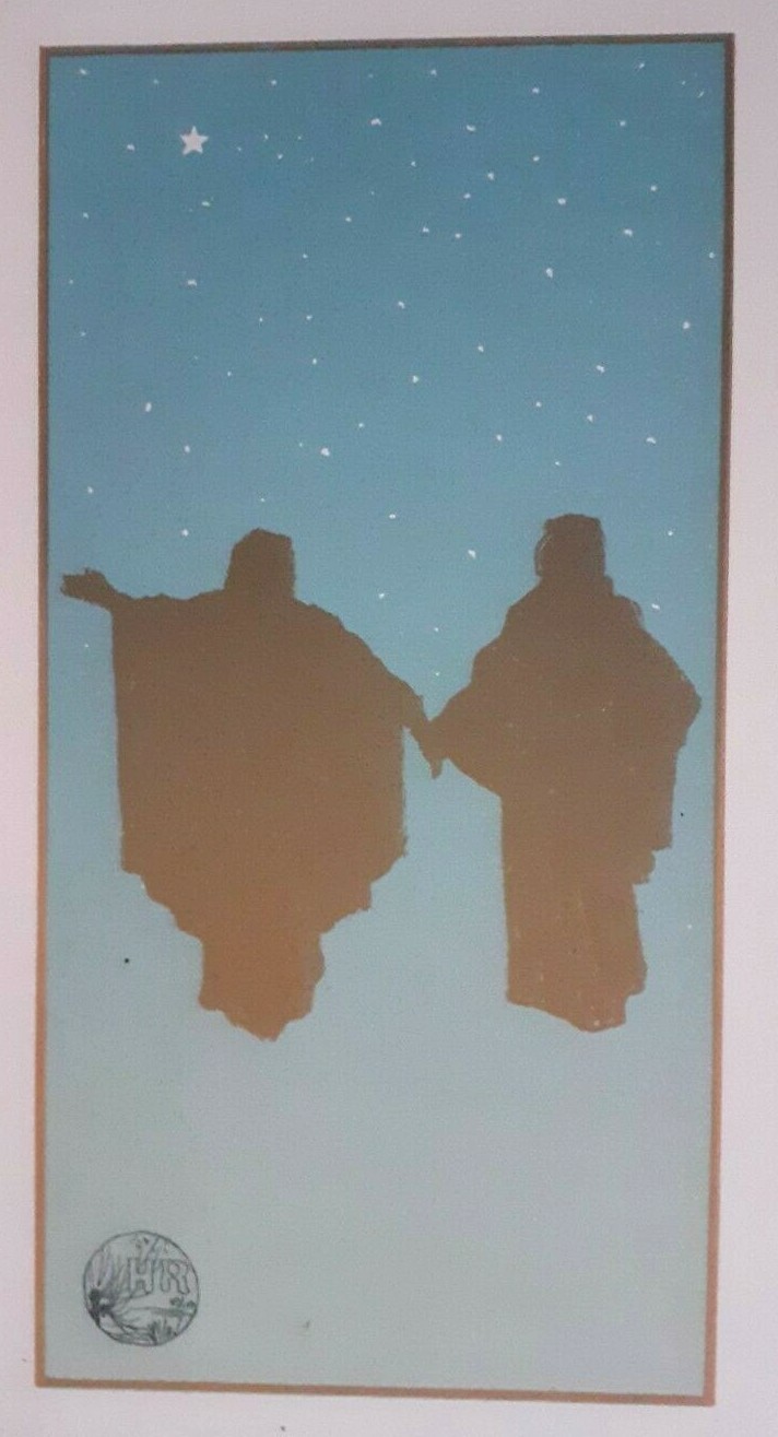 Vintage HENRI RIVIERE Biblical Lithograph Joseph and Mary C1890 Religious Art Print  