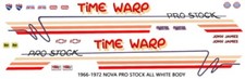 1966 - 72 Time Warp Nova Pro Stock Drag 1/43rd Scale Slot Car Decals