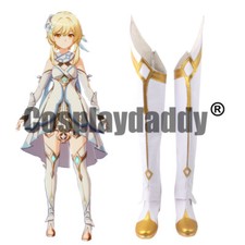 Genshin Impact Mondstadt Outlander Traveler Lumine Cosplay Shoes Tall Boots S008