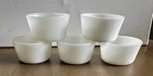 Glasbake Ramekin Baking Cups Dipping Custard USA Set of (5) Milk Glass Vintage