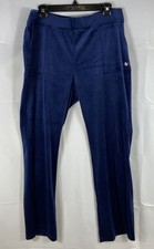 Juicy Couture Women's Velour Pants Navy Blue Silver Crown Charm NWT Sz L