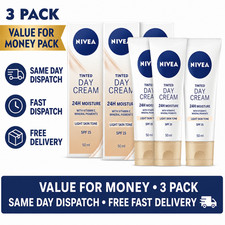 3-Pack Nivea Tinted Day Cream Light Skin Tone SPF15 24H Moisture Vitamin E 50ml
