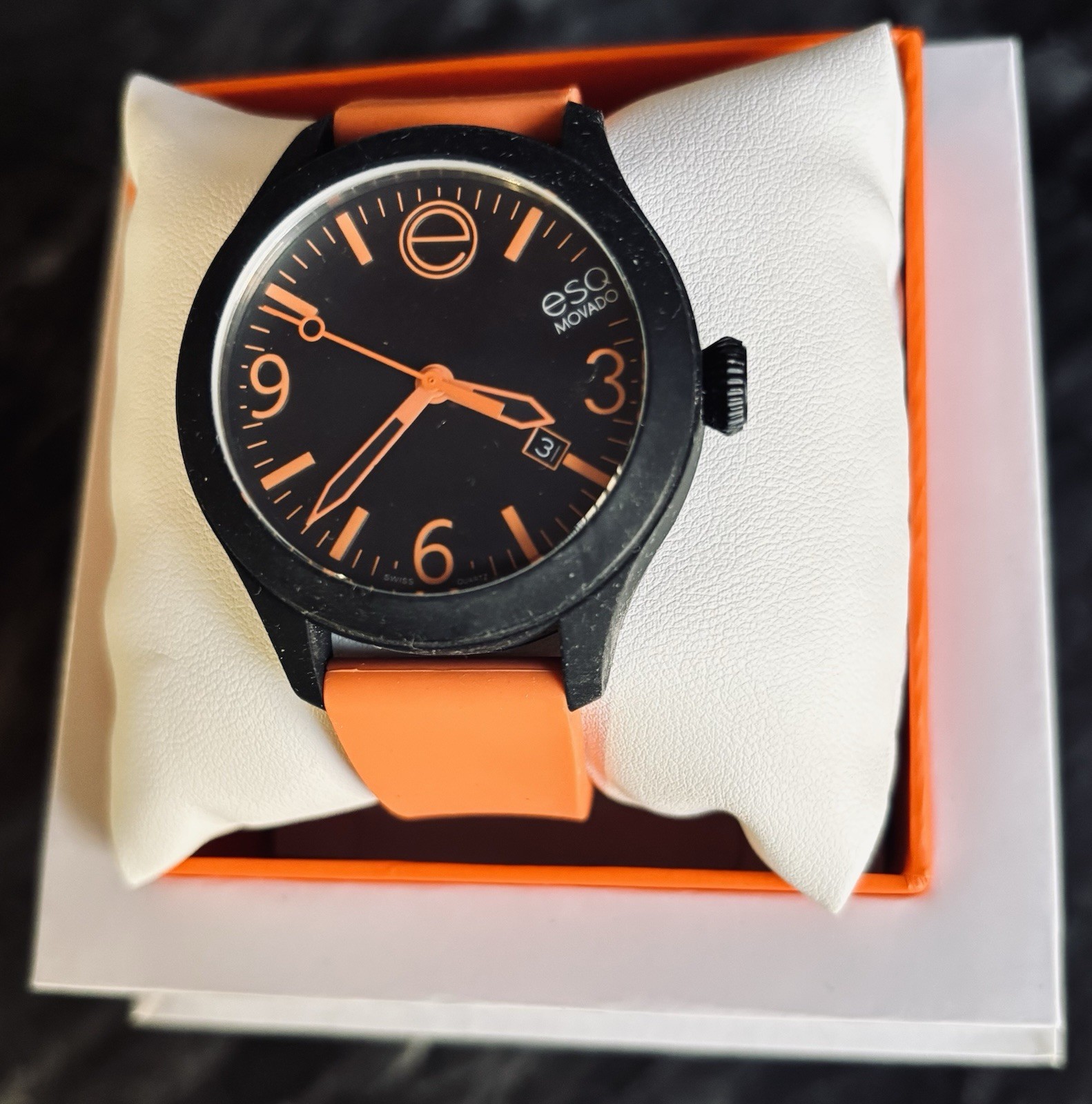 ESQ by Movado One Series – Black & Orange – Unworn – Original Box