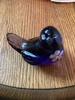 Fenton Purple Short-tailed Bird w/ Pink Flower