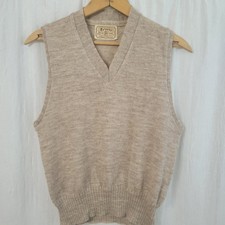 Vtg Revere Sweater Vest Mens Small Knit 100% Wool 50s 60s Classic USA Made