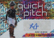 2021 Panini Mosaic Quick Pitch Luis Campusano Rookie Autograph Qpa-lc