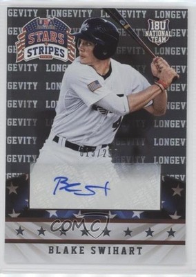 2015 Stars and Stripes Longevity Signatures Blake Swihart Rookie Auto RC 0o9