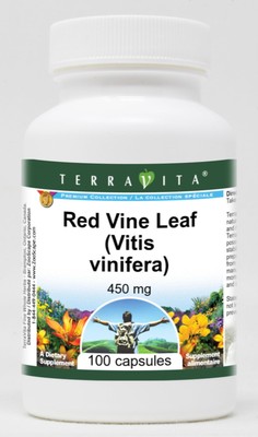 Red Vine Leaf (Vitis vinifera) - 450 mg (100 Capsules, 100 Count (Pack of 1) 