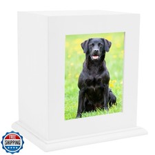 BRKURLEG Pet Urns for Dogs, Wood Pet Urn with Photo Frame, Dog Urn for Ashes,...