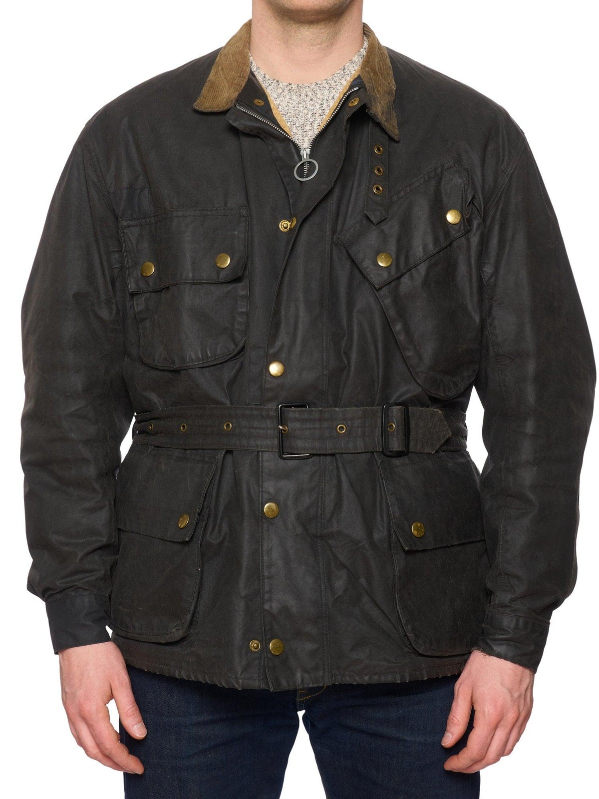 Vintage 1970's BARBOUR International One Crest Black Motorcycle Wax Jacket image 5