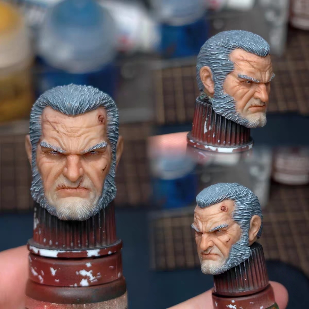 Painted 1/12 Old Logan Wolf Man Head Sculpt Fit 6'' Action F