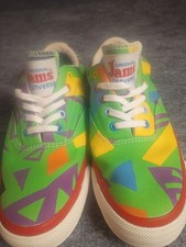 Vintage Original Jams by Converse Sneakers Rainbow Geo Pattern 80s Style Retro  