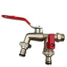Brass 1/2" Garden Tap Ball Valve Lever Handle Water Faucet Hose Connector