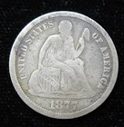 1877-CC Seated Liberty Dime *Scarcer Carson City Mint* Lot#1078