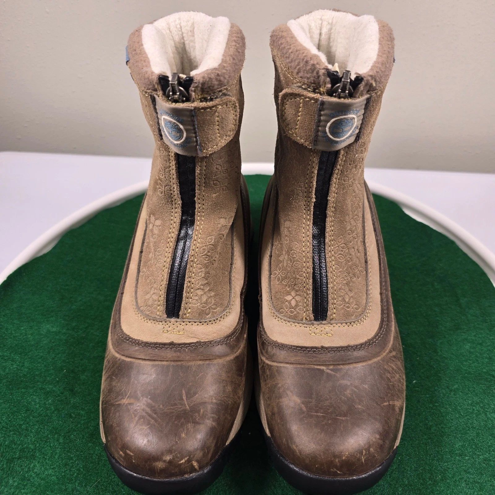 Timberland Leather Waterproof Thermolite Winter Boots Womens 8.5M Brown 8761