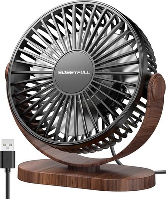 Leiser Mini-Ventilator für Büro und Zuhause, 3 Geschwindigkeiten